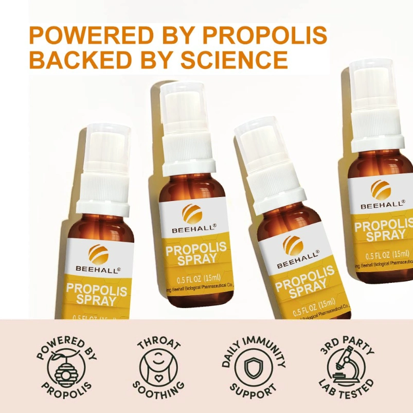 Beehall Organic Food Manufacturer High Quality Organic Hot Sale Propolis Mouth Spray